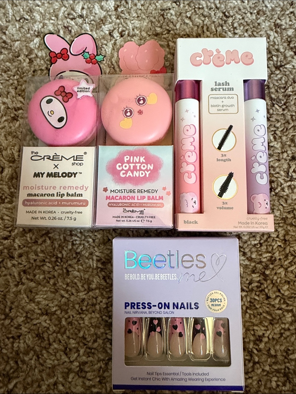 Crème Pink Cotton Candy Moisture Remedy Macaron Lip Balm & Lash Serum Set - Pink